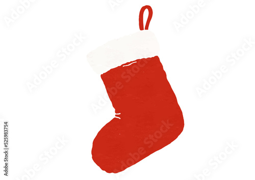 クリスマスソックスのイラスト（版画風）