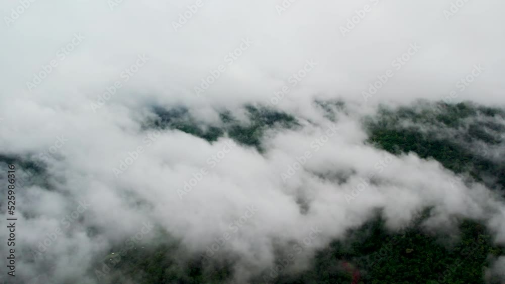 Top view Morning Mist and Viewpoint with Layers of Mountains Top view Morning Mist and Viewpoint with Layers of Mountains