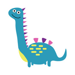Poster Dinosaurus Grappige blauwe dinosaurus decoratie  © imasayu