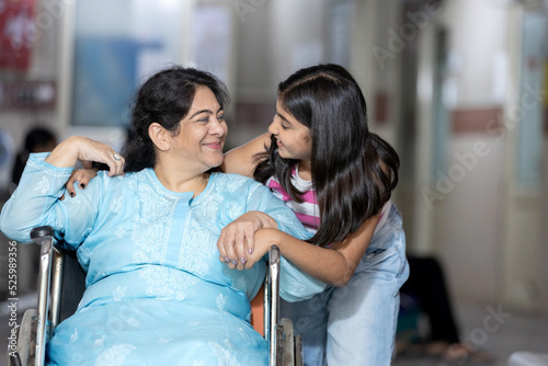 Grandchild  visit grandmother in hospital  photo