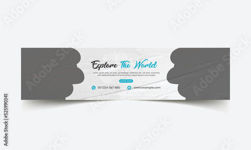  Travel agency linkedin banner template or web banner template design,  Travel agency youtube cover or web banner template design