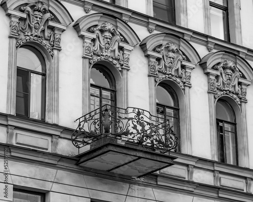 St. Petersburg, Russia. Typical city view in ​​historical part of the city, architectural fragment