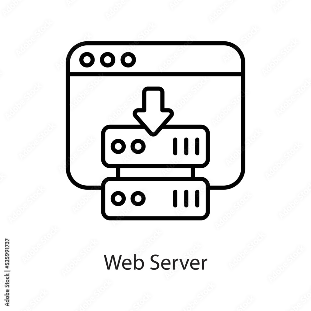 Web Server vector Outline Icon Design illustration on White background. EPS 10 File Web Server vector Outline Icon Design illustration on White background. EPS 10 File