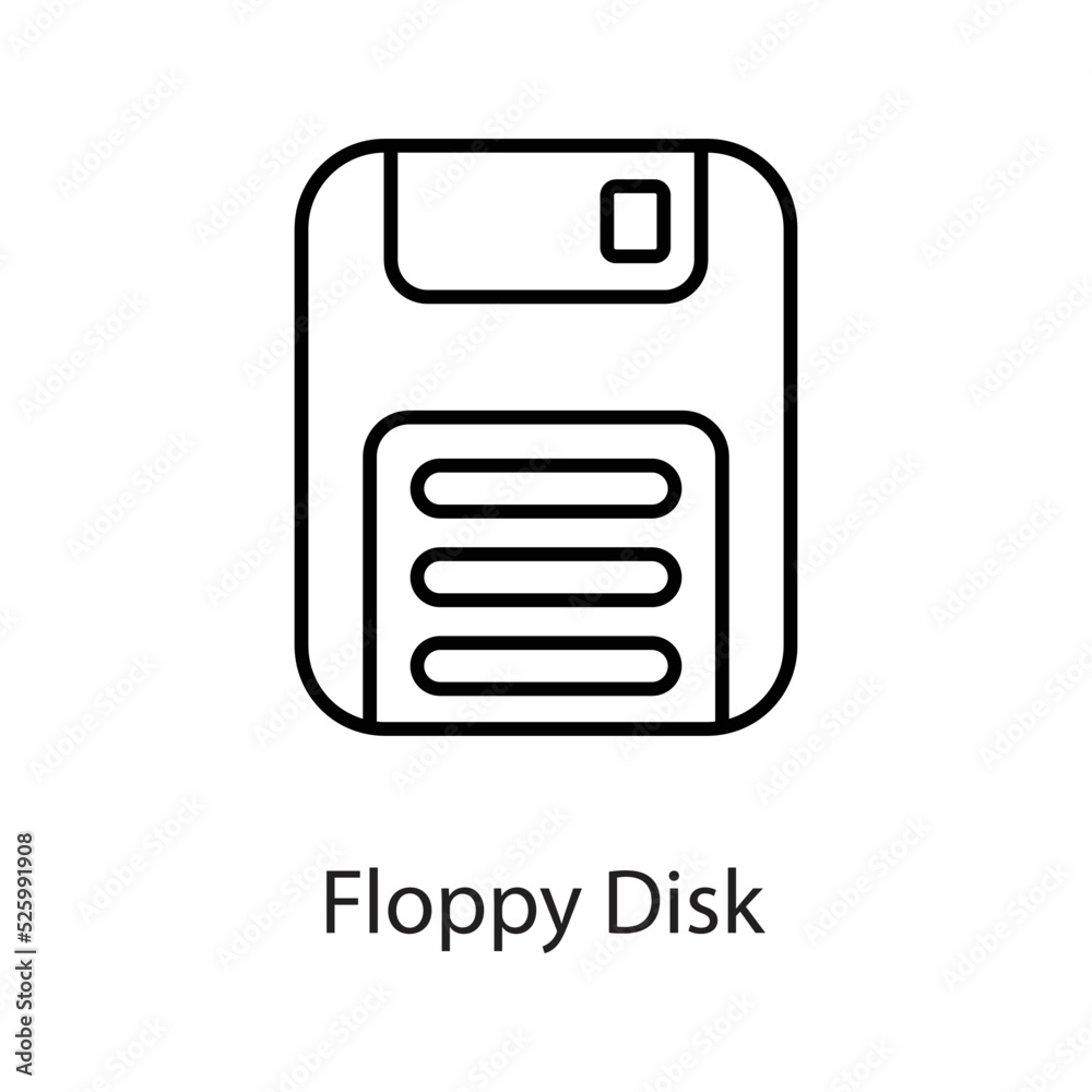 Floppy Disk vector Outline Icon Design illustration on White background. EPS 10 File Floppy Disk vector Outline Icon Design illustration on White background. EPS 10 File