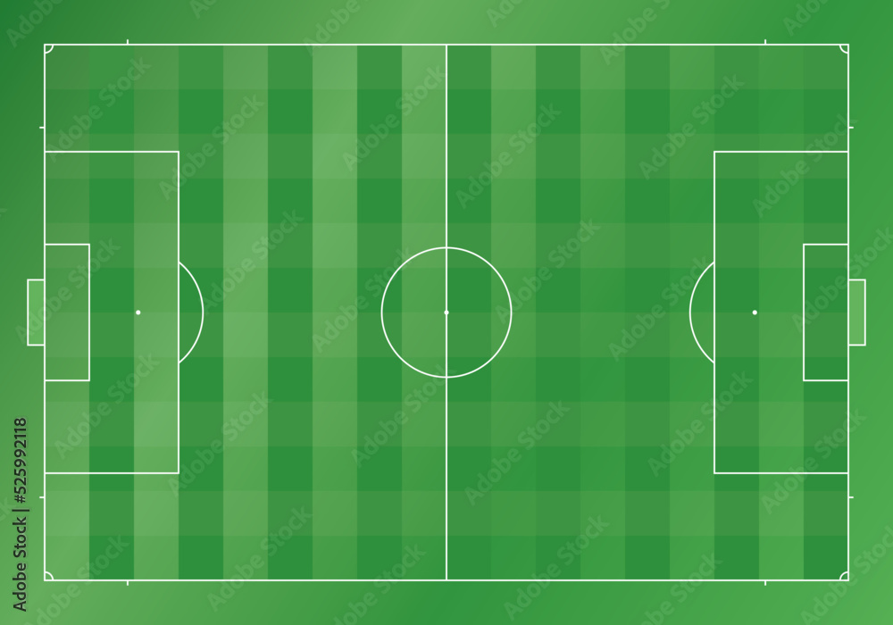 Green striped White line Soccer field, Football field, Top view Green striped White line Soccer field, Football field, Top view
