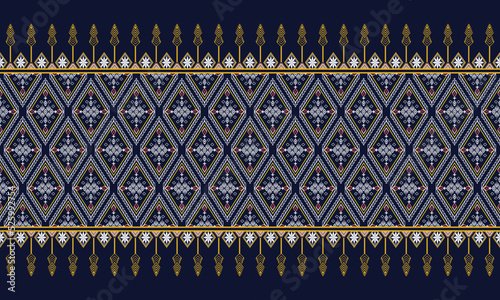 Geometric ethnic flower pattern for background,fabric,wrapping,clothing,wallpaper,Batik,carpet,embroidery style.