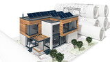 Bauplanung: modernes Einfamilienhaus mit Photvoltaik