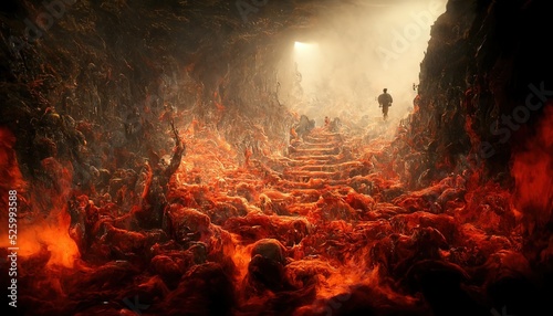 illustration of a descent into hell