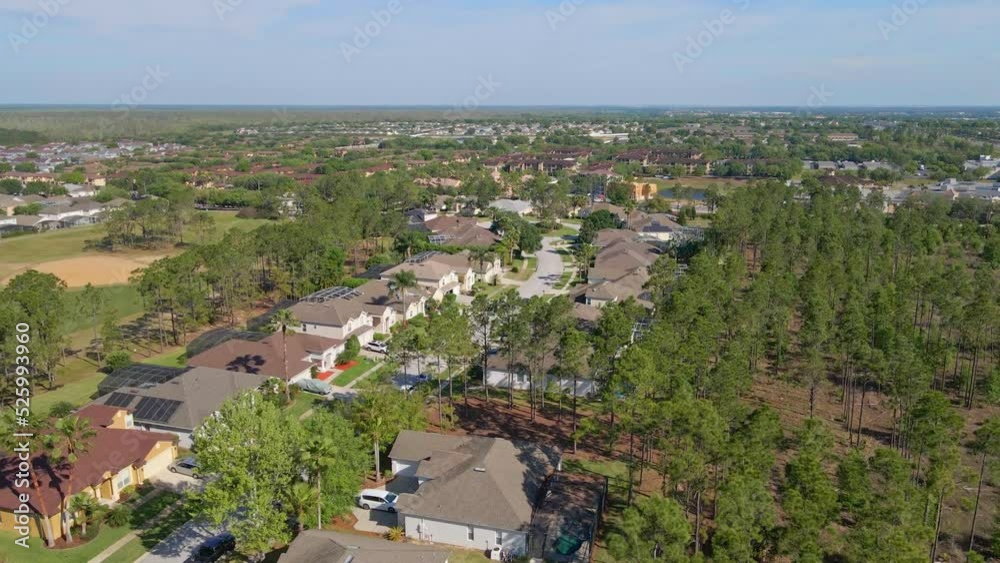 An aerial view of Florida's houses that are rented out to travelers and vacationing families. An aerial view of Florida's houses that are rented out to travelers and vacationing families.