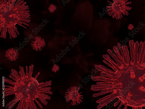 red virus corona covid19 in red screen