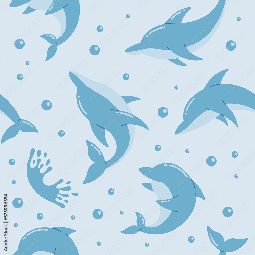 Dolphin seamless pattern background vector illustration Dolphin seamless pattern background vector illustration