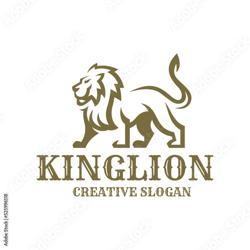 Lion King Luxury Logo, Gold Lion Illustration