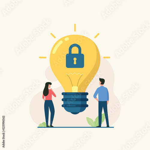 Intellectual property protection design concept vector illustration