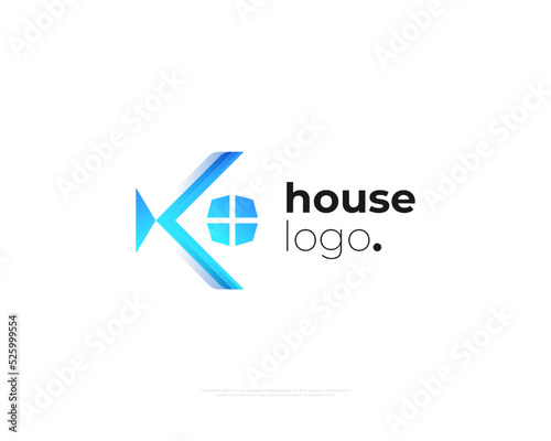 Free Download Abstract Letter K Logo with House Concept. Letter K with Window Logo for Real Estate, Architecture or Construction Industry Logo - GFXLoad