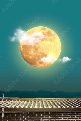 You can see a full moon on Thanksgiving Day in Korea, Chuseok. (low contrast, a little extra noise)