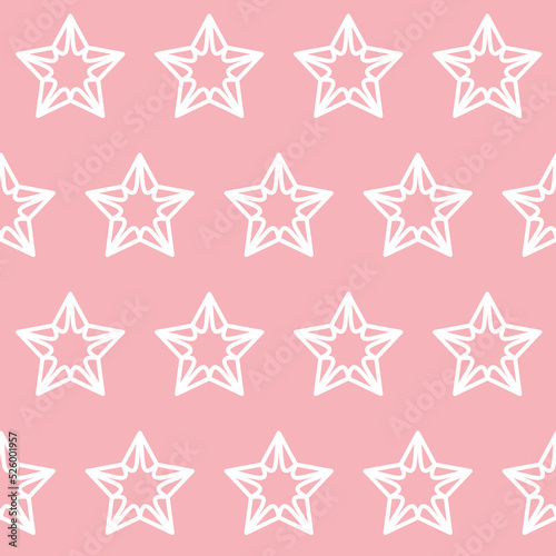 Pink seamless pattern star cosmos  decorative textile and wrapping paper