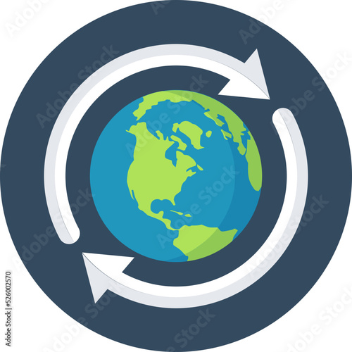 Globe Arrows Vector Icon