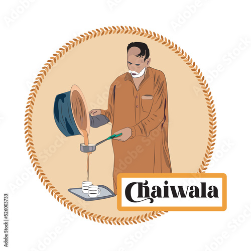 Chaiwala meaning tea seller poster, background, banner, chai or tea poster, vector illustration.