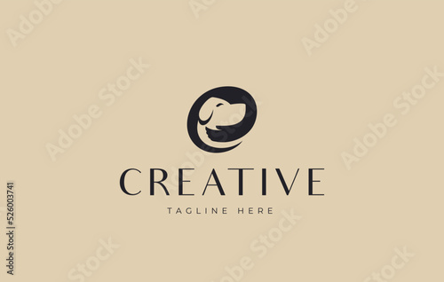 Hand Hug Dog Logo. Pet Care Logo Idea