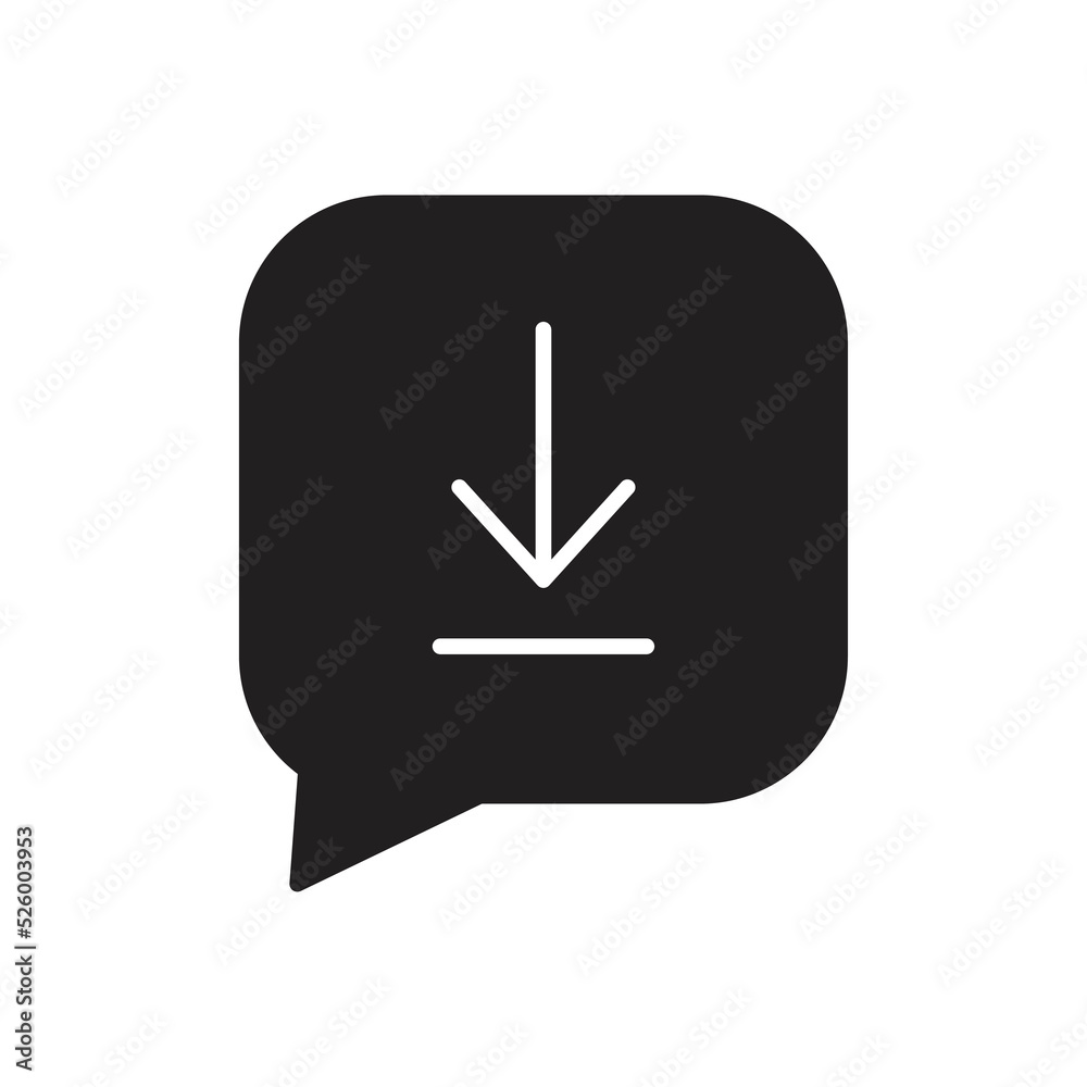 Download message icon design. isolated on white background. vector illustration