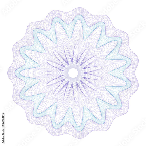 Watermark ,Guilloche rosetta  , design for  background for certificate, 