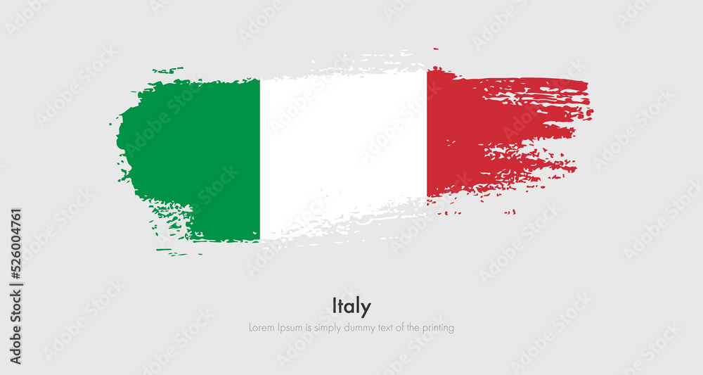 Brush painted grunge flag of Italy. Abstract dry brush flag on isolated background Brush painted grunge flag of Italy. Abstract dry brush flag on isolated background