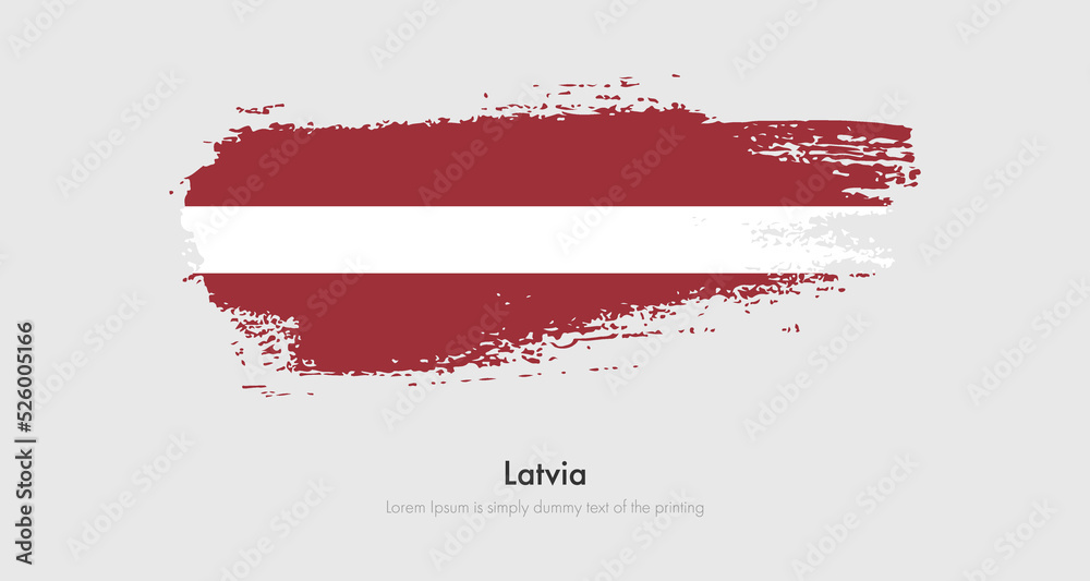 Brush painted grunge flag of Latvia. Abstract dry brush flag on isolated background Brush painted grunge flag of Latvia. Abstract dry brush flag on isolated background