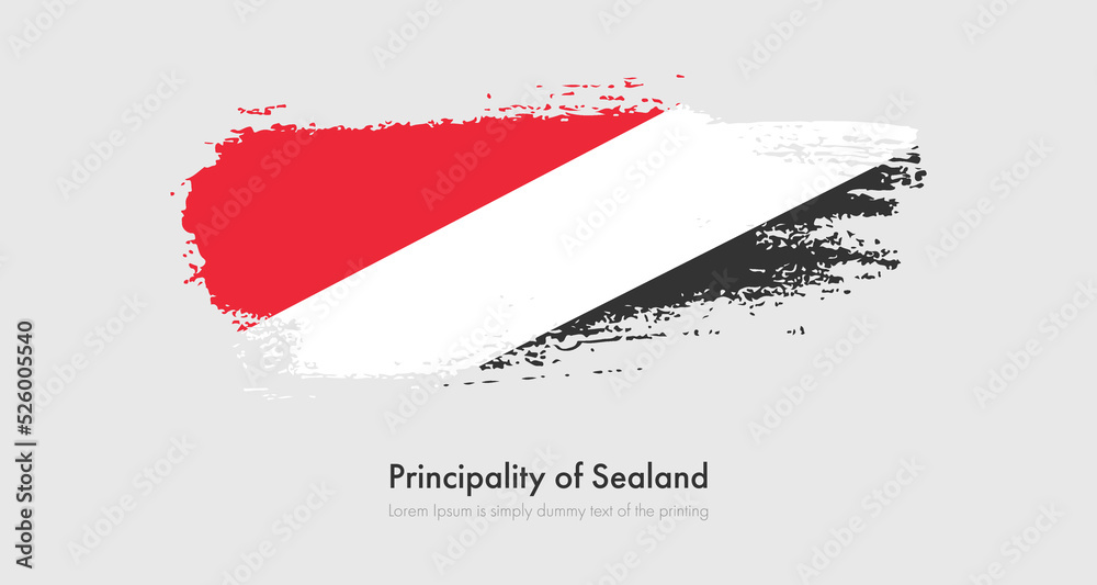 Brush painted grunge flag of Principality of Sealand. Abstract dry brush flag on isolated background Brush painted grunge flag of Principality of Sealand. Abstract dry brush flag on isolated background