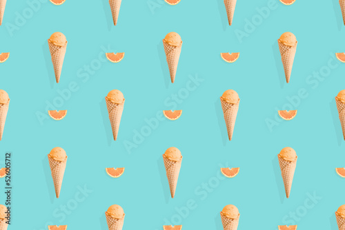 Seamless pattern on the theme of ice cream.