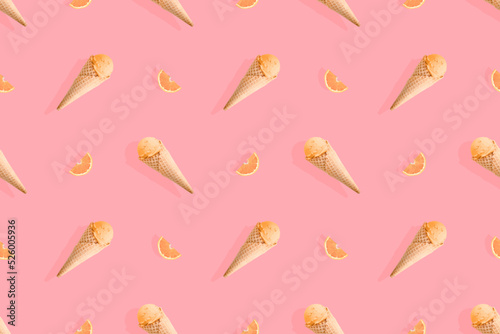 Seamless pattern on the theme of ice cream.