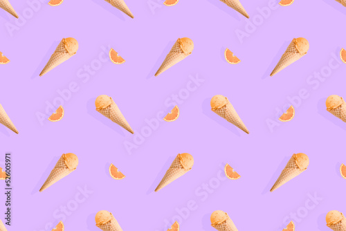 Seamless pattern on the theme of ice cream.
