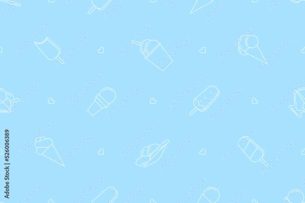 Seamless pattern on the theme of ice cream. Seamless pattern on the theme of ice cream.