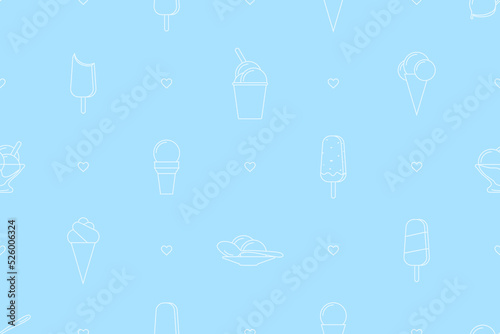 Seamless pattern on the theme of ice cream.
