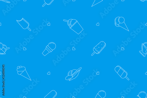 Seamless pattern on the theme of ice cream.