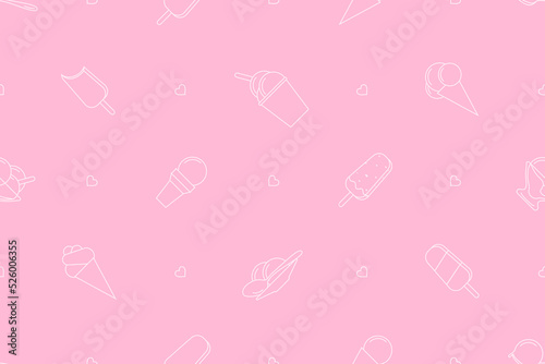 Seamless pattern on the theme of ice cream.