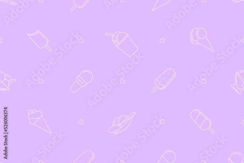 Seamless pattern on the theme of ice cream.