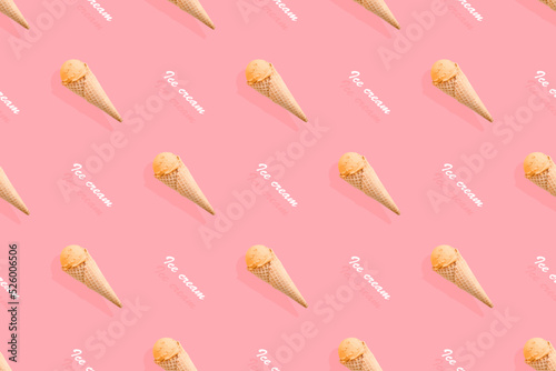 Seamless pattern on the theme of ice cream.