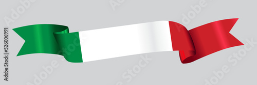 3D Flag of Italy on a fabric ribbon.