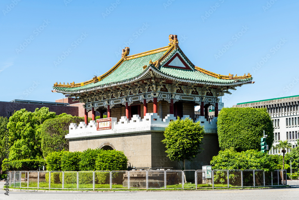 Old building view of the Jingfumen (East Gate) in Taipei, Taiwan. Built in the 8th year of Emperor Guangxu of the Qing Dynasty. Old building view of the Jingfumen (East Gate) in Taipei, Taiwan. Built in the 8th year of Emperor Guangxu of the Qing Dynasty.