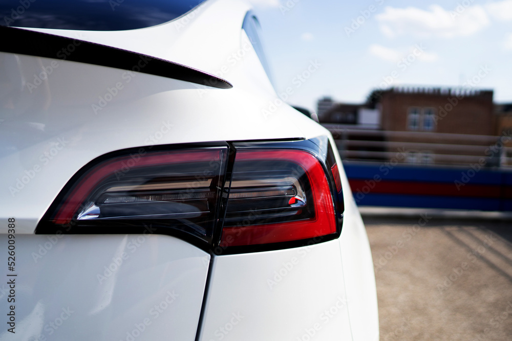 Electric Car backlight close-up