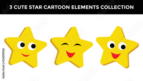 star cartoon cute character element