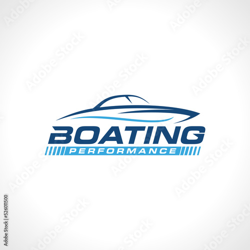 Yacht speed boat logo vector template