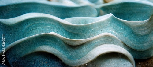 Abstract flowing ceramic curls and swirls, layered waves of stone blue folds - delightfully odd, unusually pretty background graphics resource.