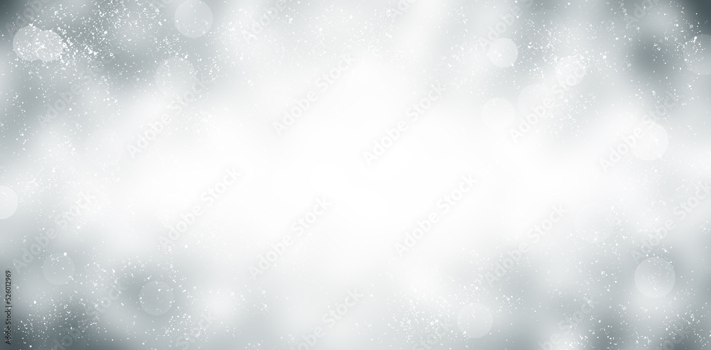 Fototapeta premium white snow blur abstract background. Bokeh Christmas blurred beautiful shiny Christmas lights