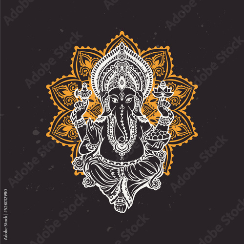 lord Ganesh image. God with elephant head. vector Illustration