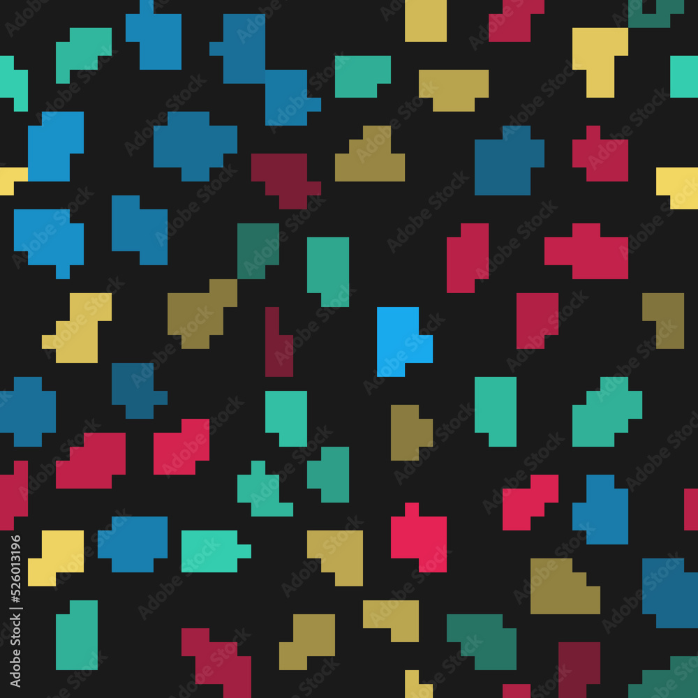 Set line Cake with burning candles, Ice cream, Party hat and Champagne bottle on seamless pattern. Vector