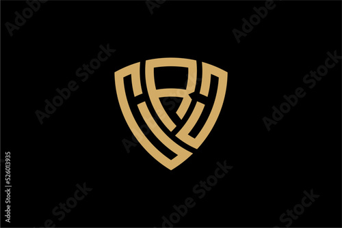 CRJ creative letter shield logo design vector icon illustration