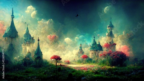 Fantasy dream world, fairytale background, digital art © Jameel