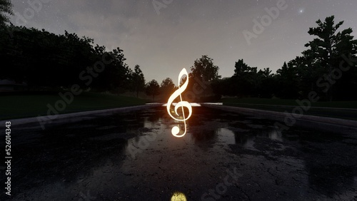 music note on the road background