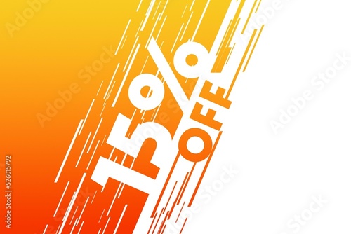 15 fifteen Percent off price sale discount. offer business